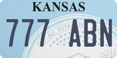 KS license plate 777ABN