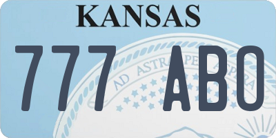 KS license plate 777ABO