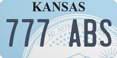 KS license plate 777ABS