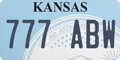 KS license plate 777ABW