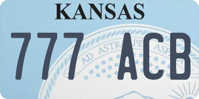 KS license plate 777ACB