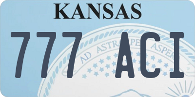 KS license plate 777ACI