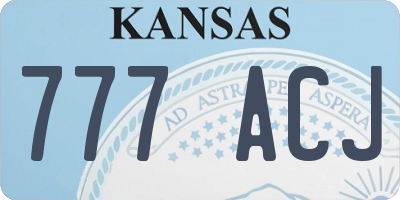 KS license plate 777ACJ