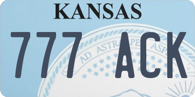 KS license plate 777ACK