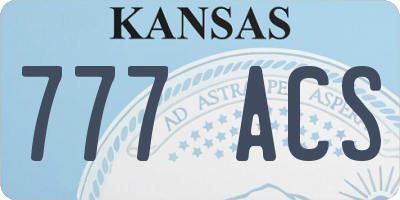 KS license plate 777ACS