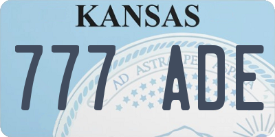 KS license plate 777ADE