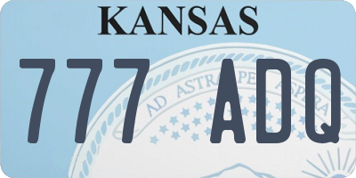 KS license plate 777ADQ