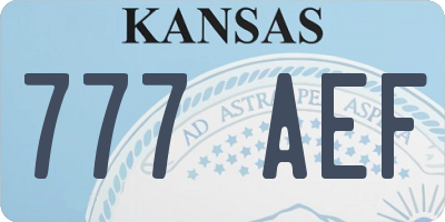 KS license plate 777AEF