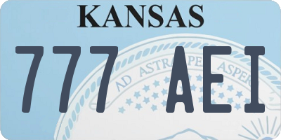 KS license plate 777AEI