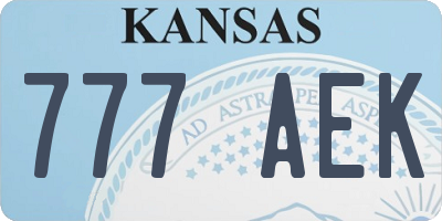 KS license plate 777AEK