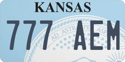 KS license plate 777AEM