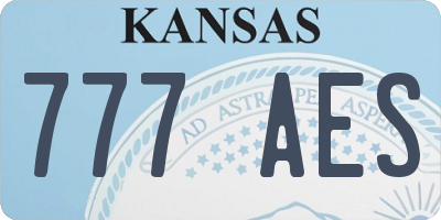 KS license plate 777AES