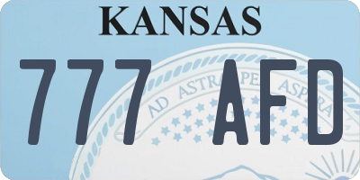 KS license plate 777AFD
