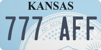 KS license plate 777AFF