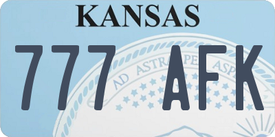 KS license plate 777AFK