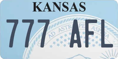 KS license plate 777AFL