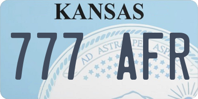KS license plate 777AFR