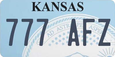 KS license plate 777AFZ