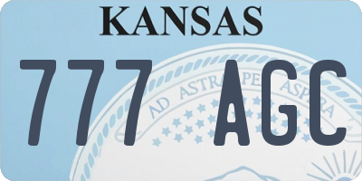 KS license plate 777AGC