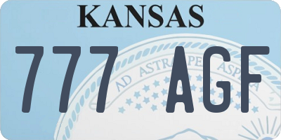 KS license plate 777AGF