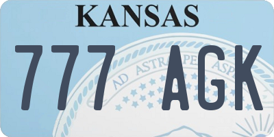 KS license plate 777AGK