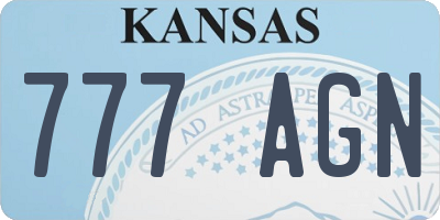 KS license plate 777AGN