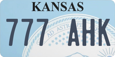 KS license plate 777AHK