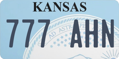 KS license plate 777AHN