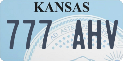 KS license plate 777AHV
