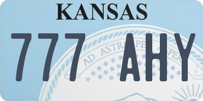 KS license plate 777AHY