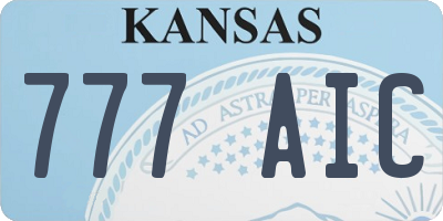 KS license plate 777AIC