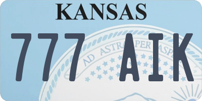 KS license plate 777AIK