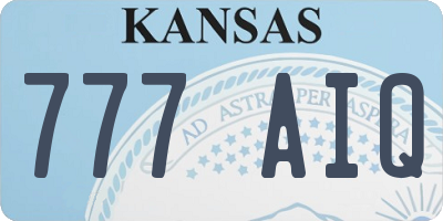 KS license plate 777AIQ