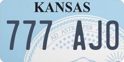 KS license plate 777AJO