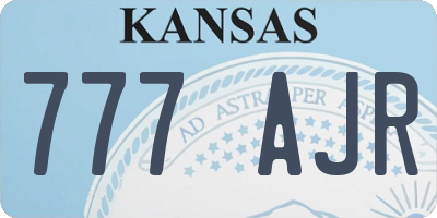 KS license plate 777AJR