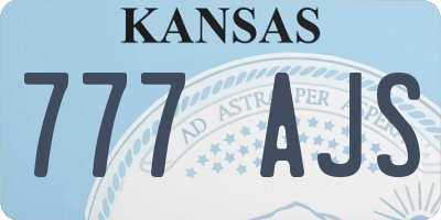KS license plate 777AJS