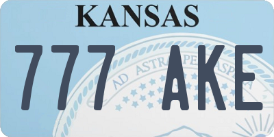 KS license plate 777AKE
