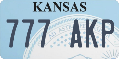KS license plate 777AKP