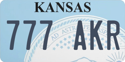 KS license plate 777AKR