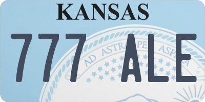 KS license plate 777ALE