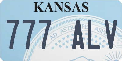 KS license plate 777ALV