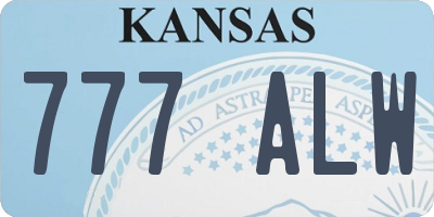 KS license plate 777ALW