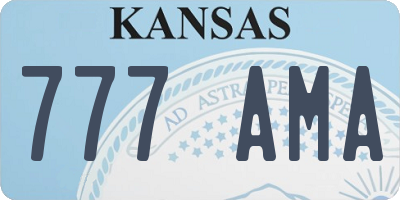 KS license plate 777AMA