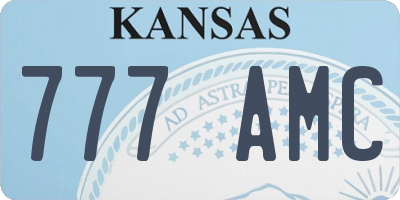 KS license plate 777AMC