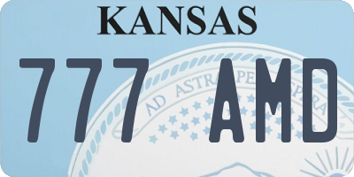 KS license plate 777AMD
