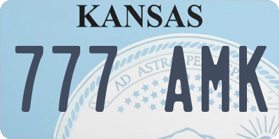 KS license plate 777AMK