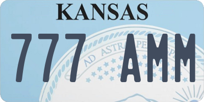 KS license plate 777AMM