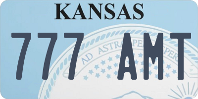 KS license plate 777AMT