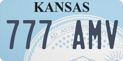 KS license plate 777AMV