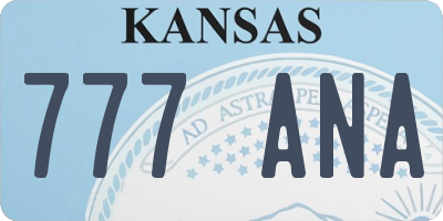 KS license plate 777ANA